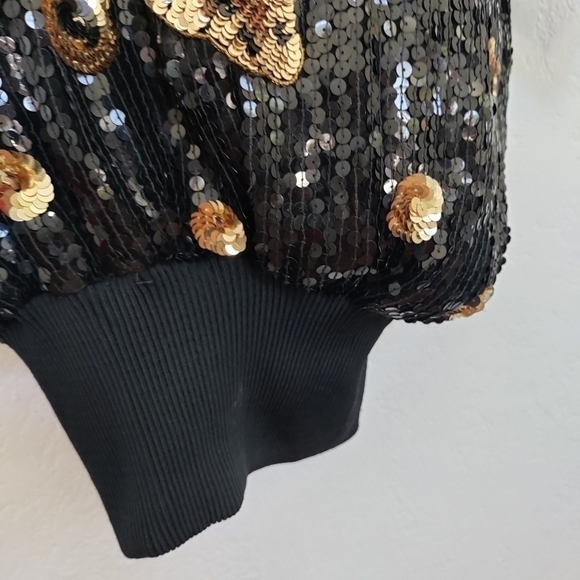 RARE vintage 80s Sequin dress 100% silk - Picture 10 of 11